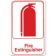 Winco SGN-682W Fire Extinguisher Sign - Red and White, 9" x 6"