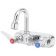 T&S Brass B-1146-01 Wall-Mount 4 Inch Center ADA Compliant Chrome Plated Brass Workboard Faucet With 131X-A22 3 Inch Swivel Gooseneck Nozzle And Color-Coded Lever Handles