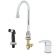 T&S Brass B-2743 Single Lever Side Mount Faucet with Remote On/Off Control Base, Swivel Gooseneck, Sidespray, and 16" Flexible Supply Hoses