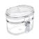 Tablecraft 10113 12 oz Clear Plastic Oval Jar with Stainless Steel Hinge Lock