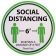 Tablecraft 10614 White "Social Distancing" 11 3/4 Inch Diameter Round Self-Adhesive Vinyl COVID/Social Distance Floor Sign