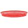 Tablecraft 1086R 12-3/4" x 9-1/2" x 1-1/2" Red Oval Polypropylene Texas Platter Fast Food Basket