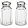 Tablecraft 150S-P 1 Oz Clear Paneled Glass Salt & Pepper Shaker with Stainless Steel Top