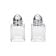 Tablecraft 30S&P 1/2 Ounce Chrome Plated Cube Clear Glass Salt and Pepper Shakers