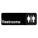 Tablecraft 394517 White on Black Plastic 9" x 3" Restrooms Wall Sign