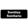 Tablecraft 394595 Plastic 9" x 3" White on Black "Sanitize / Sanitario" Wall Sign