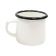 Tablecraft 80010 Enamelware 16 Ounce Black and White Rolled Rim Mug