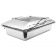 Tablecraft CW40161 Stainless Steel 7 qt. Full Size Rectangular Induction Chafer with Glass Lid