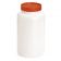 Tablecraft JC1064A 64 oz. White PourMaster Backup Container w/ Assorted Color Caps