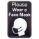 Tablecraft 10542 Black "Please Wear A Face Mask" 6 Inch x 9 Inch Rectangular Self-Adhesive Plastic COVID/Social Distance Sign
