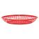 Tablecraft 1084R 11-3/4" x 9" x 1-3/4" Red Jumbo Oval Polypropylene Fast Food Basket