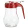 Tablecraft 406RE 6 Oz Glass Syrup Dispenser with Red ABS Top