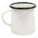 Tablecraft 80009 Enamelware 12 Ounce Black and White Rolled Rim Mug