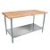 John Boos TNS16A Maple Top 84" x 36" Work Table with Stainless Legs and Adjustable Undershelf - 2 1/4" Thick