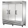 True T-72-HC T Series Series Reach-In Three Section Refrigerator w/ Three Solid Doors And Nine PVC Coated Shelves