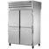 True STA2RPT-4HS-2G-HC Spec Series ENERGY STAR Certified 2-Section 52 5/8" Wide Half-Height Solid Front Doors And Full-Height Glass Rear Doors Insulated R290 Hydrocarbon Pass-Thru Refrigerator With Stainless Steel Exterior And Aluminum Interior, 115V