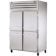 True STG2DT-4HS Spec Series Reach-In Two Section Dual-Temp Refrigerator / Freezer w/ Four Stainless Steel Half Doors And Six PVC Coated Wire Shelves