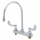 T&S Brass B-1120-135X-WH4 8” Center Deck Mounted Workboard Faucet With 8-13/16” Swivel/Rigid Gooseneck Nozzle And 4” Wrist Handles