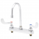 T&S Brass B-1142-04 8” Center Deck Mounted Workboard Faucet With 5-3/4” Swivel/Rigid Gooseneck Nozzle And 4” Wrist Action Handles
