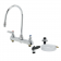 T&S Brass B-1174 8” Center Deck Mounted Workboard Faucet With 8-13/16” Swivel Gooseneck Nozzle And 4-Ft Sidespray Hose