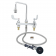 T&S Brass B-2346 8” Center Deck Mounted Workboard Faucet With 10” Vacuum Breaker Swing Nozzle And Blue High-Flow Angled Spray Valve