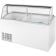 Turbo Air TIDC-70W-N White 68" Wide 20-Can Capacity Curved Low-E Glass Top Ice Cream Dipping Cabinet, 115V