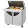 Turbo Air TST-36SD-15-N6 36-3/8" Super Deluxe Series Mega Top Insulated Self-Contained Refrigeration Salad / Sandwich Food Prep Table With 15 Condiment Pans And 9-1/2" Cutting Board, 11 Cubic Feet, 115 Volts
