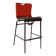 Grosfillex US229207 Krystal 18 3/4" Red Backrest Stacking Resin Barstool With Charcoal Seat