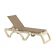 Grosfillex US636181 Calypso Taupe / Sandstone Frame Stackable 4-Position Adjustable Sling Chaise Lounge