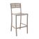 Grosfillex US638181 Vogue 21 1/2" Taupe Colored Stacking Indoor/Outdoor Armless Barstool With Slotted Resin Back And Aluminum Seat And Base