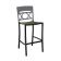 Grosfillex US654579 Moon 21 1/2" Titanium Gray Resin Back Stackable Aluminum Armless Outdoor Barstool With Charcoal Aluminum Seat And Frame