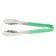 Vollrath 4780970 Jacobs Pride 9 1/2" Stainless Steel Scalloped Tong with Green Coated Handle