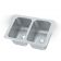 Vollrath 102-1-2 Two Compartment Stainless Steel Drop-In Sink w/ 2'' Drain
