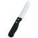 Vollrath 48144 Black Jumbo Plastic Handle 9 7/8" Steak Knife With 4 7/8" Hollow-Ground Stainless Steel Wave-Serrated Blade And Rounded Tip