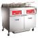 Vulcan 2ER50AF 100 lb. 2 Unit Electric Floor Fryer System with Analog Controls and KleenScreen Filtration - 208V, 3 Phase, 34 kW