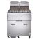 Vulcan 2GR45AF Liquid Propane 90-100 lb. 2 Unit Floor Fryer System with Solid State Analog Controls and KleenScreen Filtration - 240,000 BTU