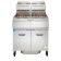 Vulcan 2VK65AF PowerFry5 Liquid Propane 130-140 lb. 2 Unit Floor Fryer System with Solid State Analog Controls and KleenScreen Filtration - 160,000 BTU