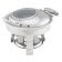 Walco CH6QTRD Round 6 Qt. Glass Top Champion 18/10 Stainless Steel Chafer with Porcelain Insert