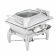 Walco WI35LGL 4 Qt. Rectangular Idol Stainless Steel Chafer with Glass Top Lid