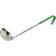 Winco LDCN-6 Green 6 oz Prime Series One-Piece Stainless Steel Serving Ladle With 14 3/8" Long Color-Coded Handle