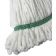 Winco MOPM-L Large Wet Mop Head, White with Green Bands