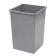 Winco PTCS-35G 35 Gallon Gray Plastic Square Trash Can