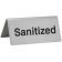 Winco SGN-106 Stainless Steel 3" x 1 1/2" x 1 1/4" "Sanitized" Tent Sign