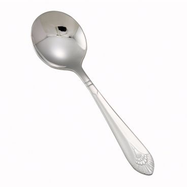 Winco 0031-04 6" Peacock Flatware Stainless Steel Bouillon Spoon