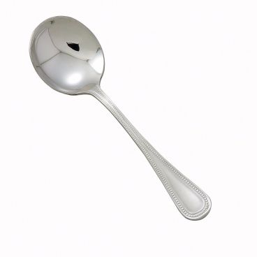 Winco 0036-04 5 7/8" Deluxe Pearl Flatware Stainless Steel Bouillon Spoon