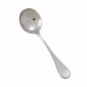 Winco 0037-04 6 1/4" Venice Flatware Stainless Steel Bouillon Spoon
