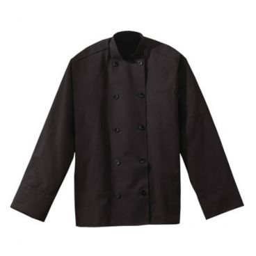 Uncommon Threads 0402-0102 10-Button Long Sleeve Classic Chef Coat, Black - Small