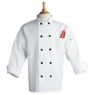 Uncommon Threads 0405-2503 10-Button Long Sleeve Moroccan Chef Coat, White - Medium