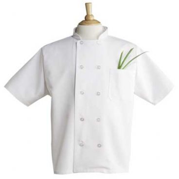 Uncommon Threads 0415-2507 10-Button Short Sleeve South Beach Chef Coat, White - Triple Extra Large