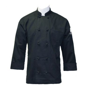 Uncommon Threads 0490-0102 Ladies 10-Button Long Sleeve Sedona Chef Coat, Black - Small